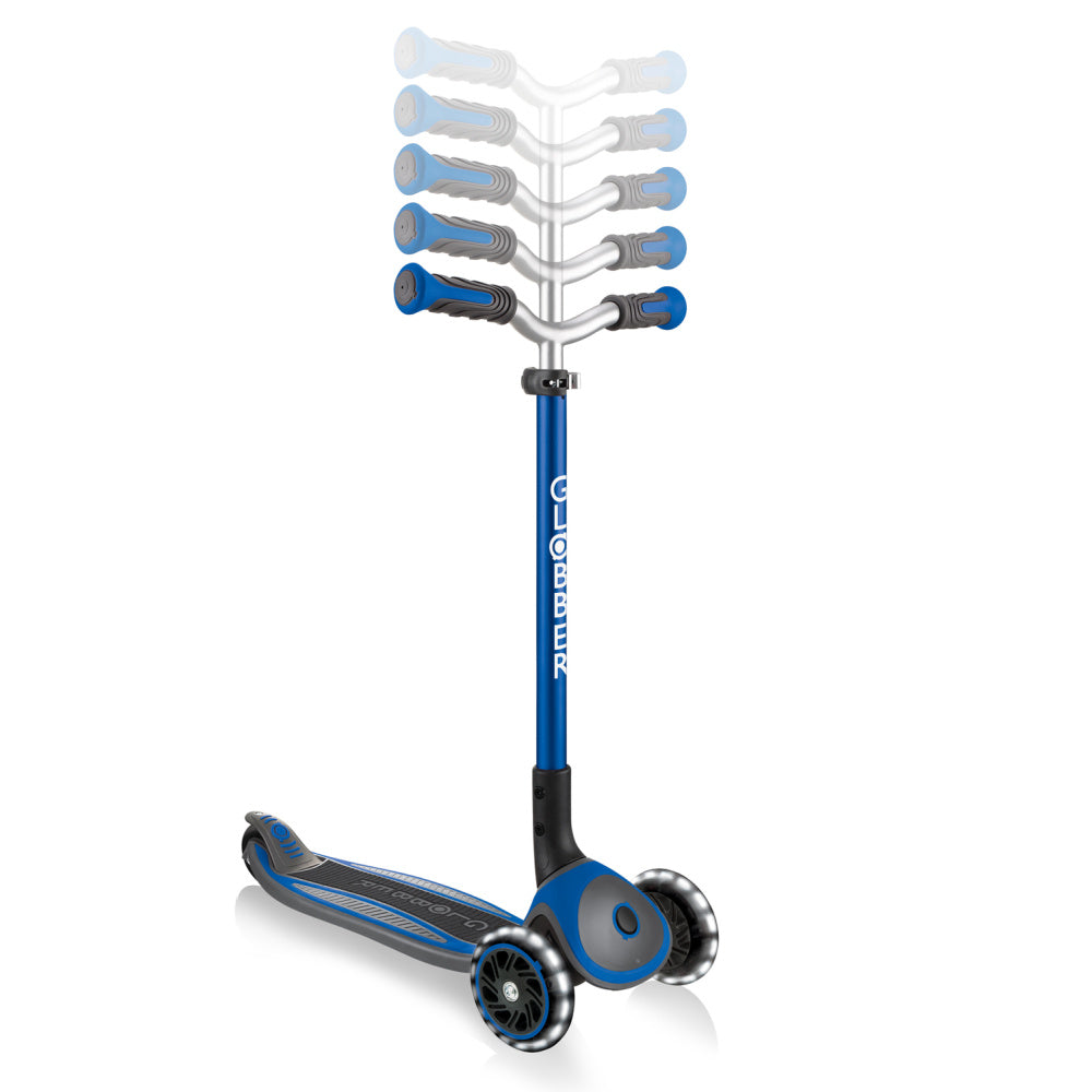 Globber-Master-Lights-Scooter-Navy-height-Adjust