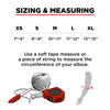 187-SLIM-Elbow-Pad-Black-Size-Chart