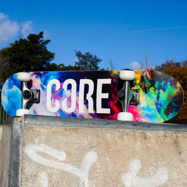 Core-Complete-Skateboard-C2-Neon-Galaxy-On-Skate-Ramp