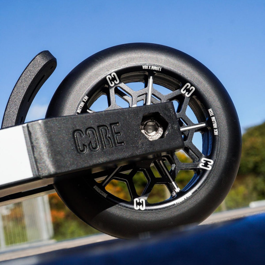 Core-Hex-Hollow-Stunt-Scooter-Wheel-110mm-Black-As-Rear-Wheel