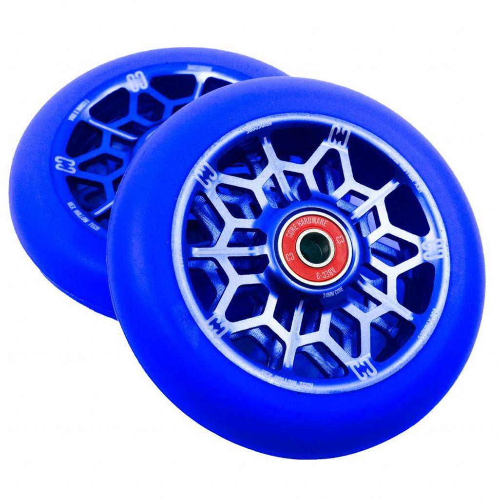 Core-Hex-Hollow-Stunt-Scooter-Wheel-110mm-Navy-Blue-Pair
