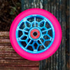 Core-Hex-Hollow-Stunt-Scooter-Wheel-110mm-Pink-Blue-Close-Up