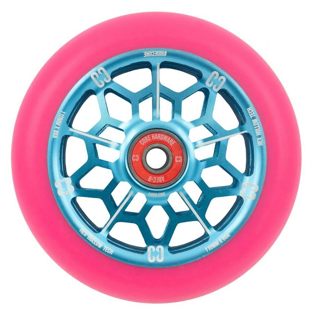 Core-Hex-Hollow-Stunt-Scooter-Wheel-110mm-Pink-Blue