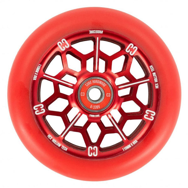 Core-Hex-Hollow-Stunt-Scooter-Wheel-110mm-Red