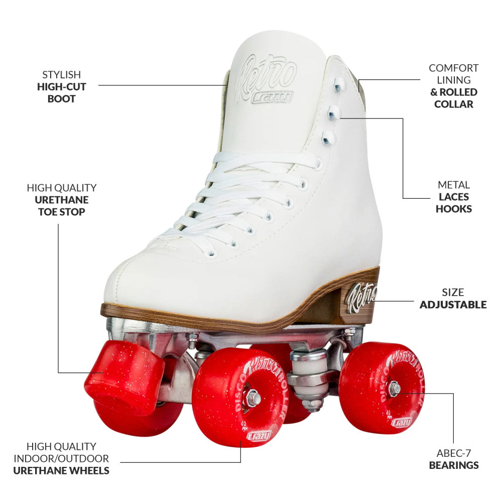 Crazy-Retro-Roller-Adjustable-Skate-White-Schematic
