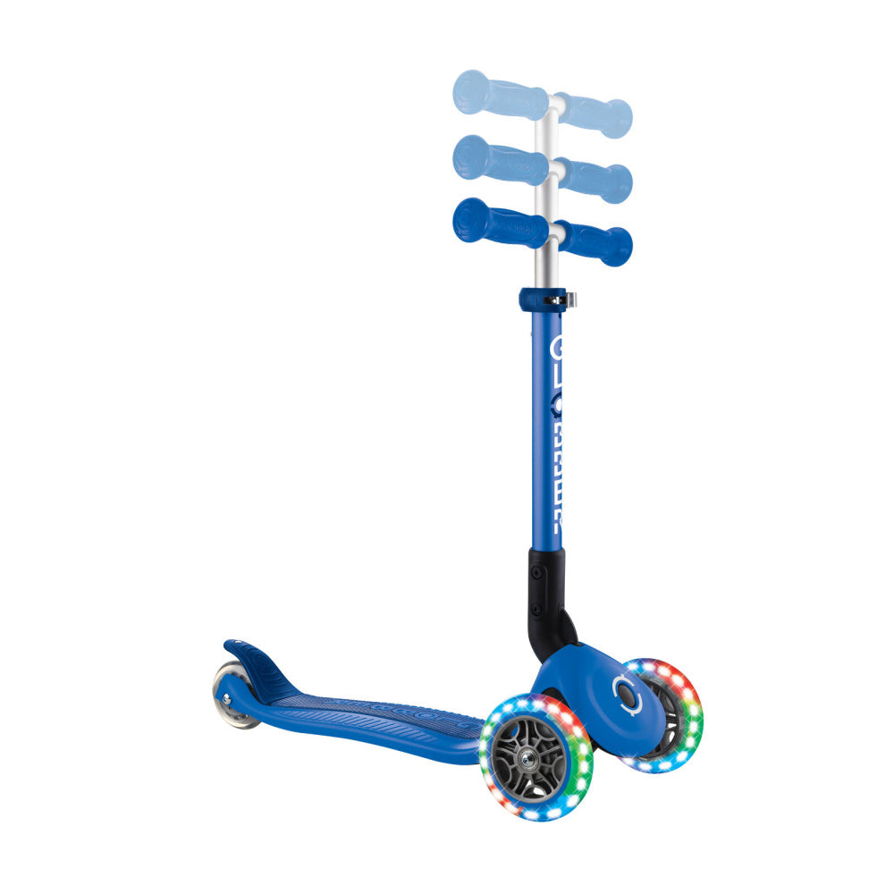 GLOBBER-Junior-Foldable-Lights-3-Wheel-Scooter-Blue-Height-Adjust-View