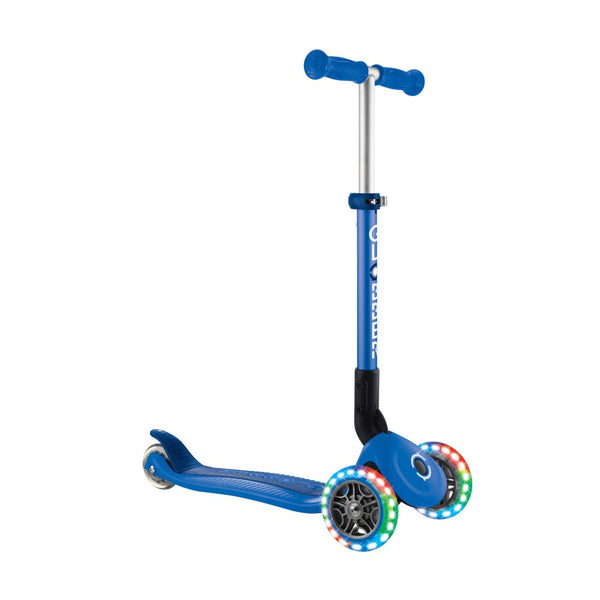 GLOBBER-Junior-Foldable-Lights-3-Wheel-Scooter-Blue