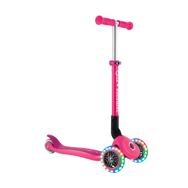 GLOBBER-Junior-Foldable-Lights-3-Wheel-Scooter-Pink