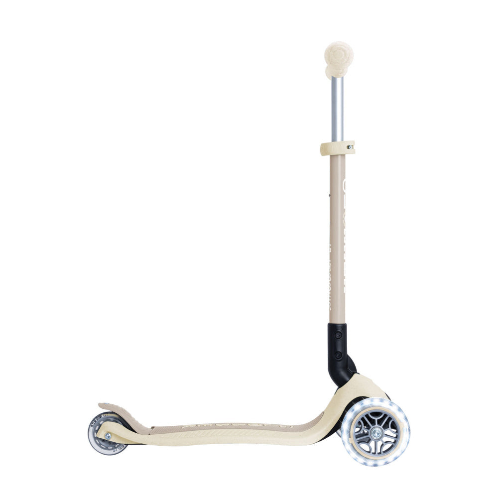 Globber-Ecologic-3-Wheel-Primo-Foldable-Lights-Anodised-Scooter-Coconut-Side-View