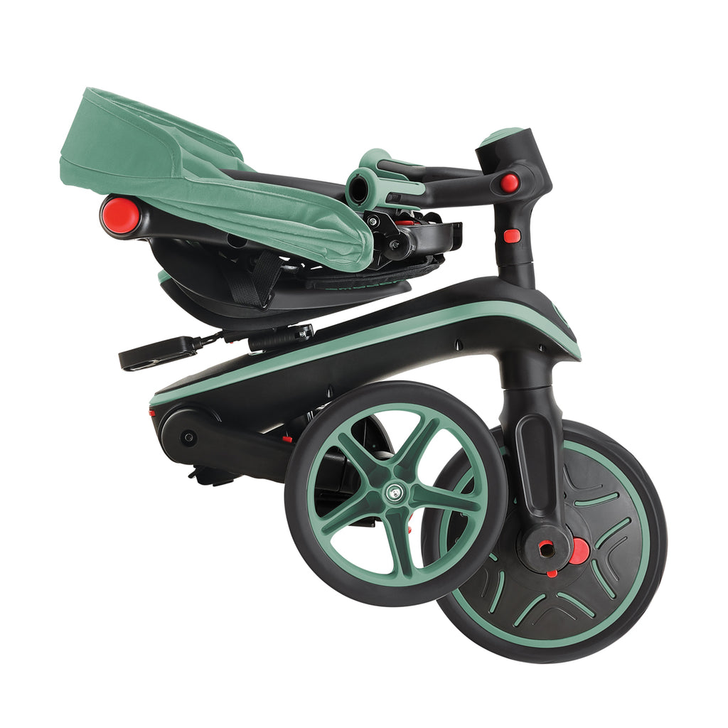 Globber-Explorer-Trike-4in1-Foldable-Olive-Folded