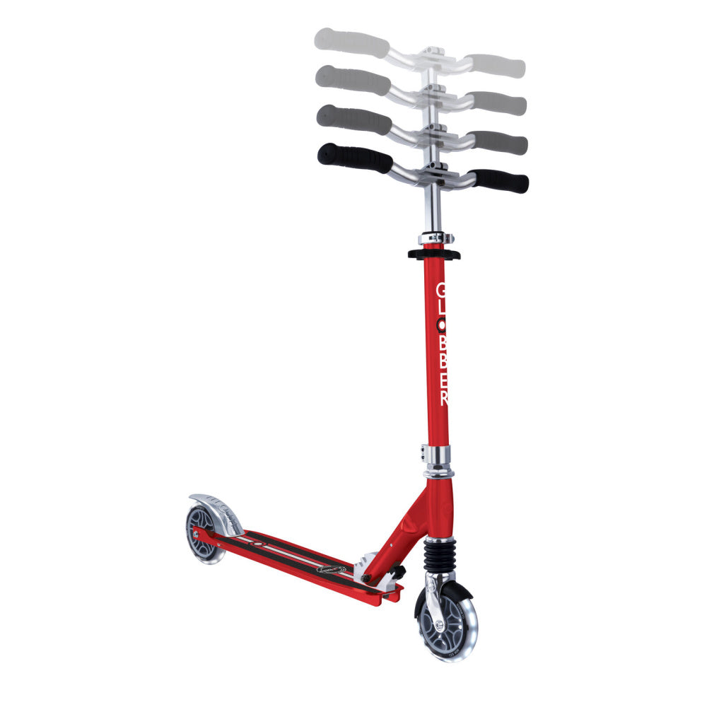 Globber-Flow-Element-Comfort-Scooter-Red-Showing-Handlebar-Heights