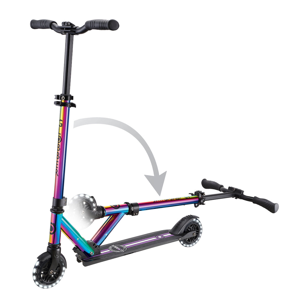 Globber-Flow-Elements-Lights-Neochrome-Kids-Scooter-Folding