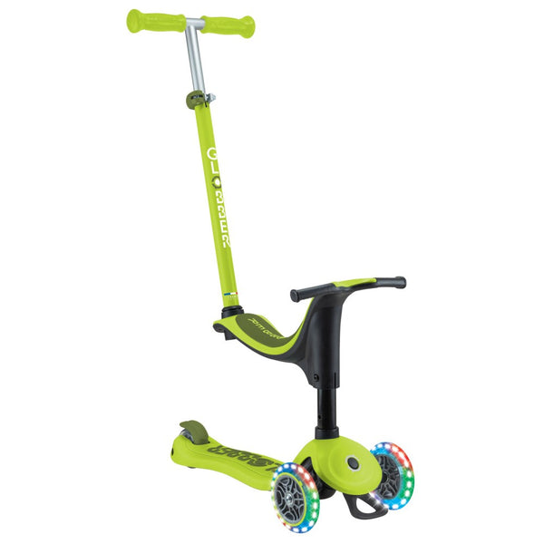 Globber-Go-Up-Sporty-Lights-V2-Lime-Green_Khaki-Rear-Angle