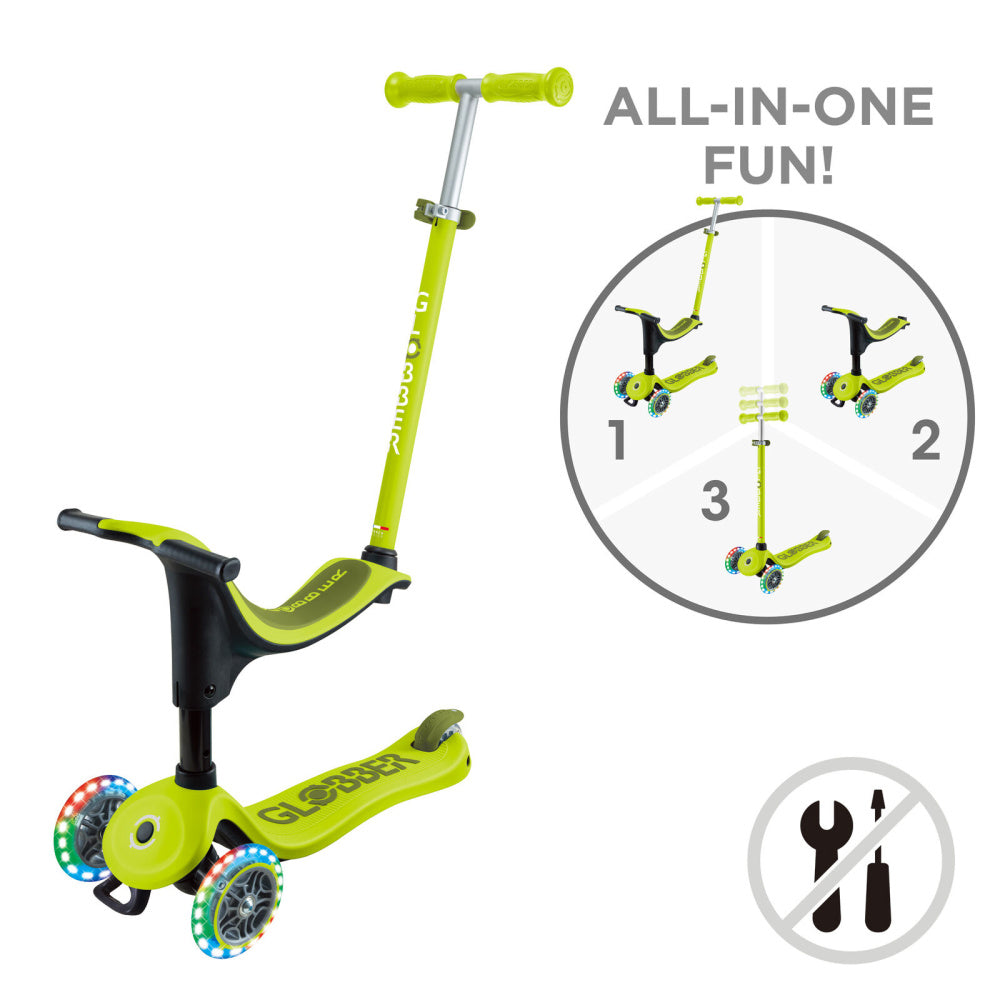 Globber-Go-Up-Sporty-Lights-V2-Lime-Green_Khaki-Schematic