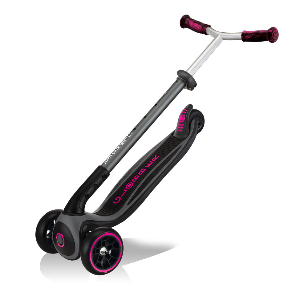 Globber-Master-Prime-3-Wheel-Kids-Scooter-Neon-Pink-Folded-View