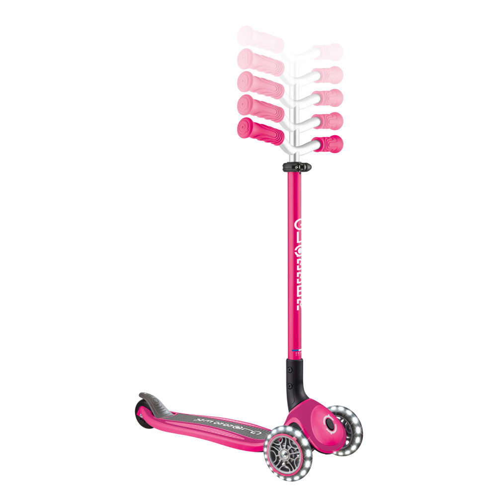 Globber-Master-Lights-Scooter-Pink-Showing-Adjustment