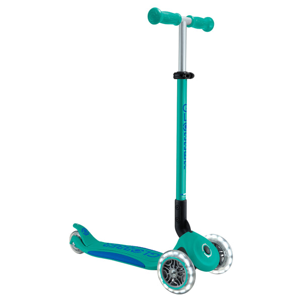 Globber-Primo-Lights-Foldable-Three-Wheel-Scooter-Emerald