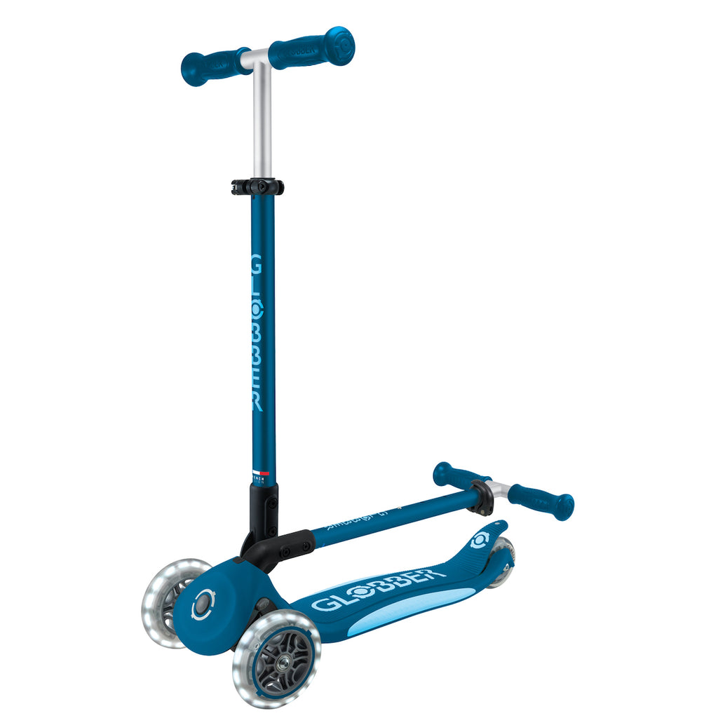 Globber-Primo-Foldable-Plus-Lights-Petrol-Blue-Fold