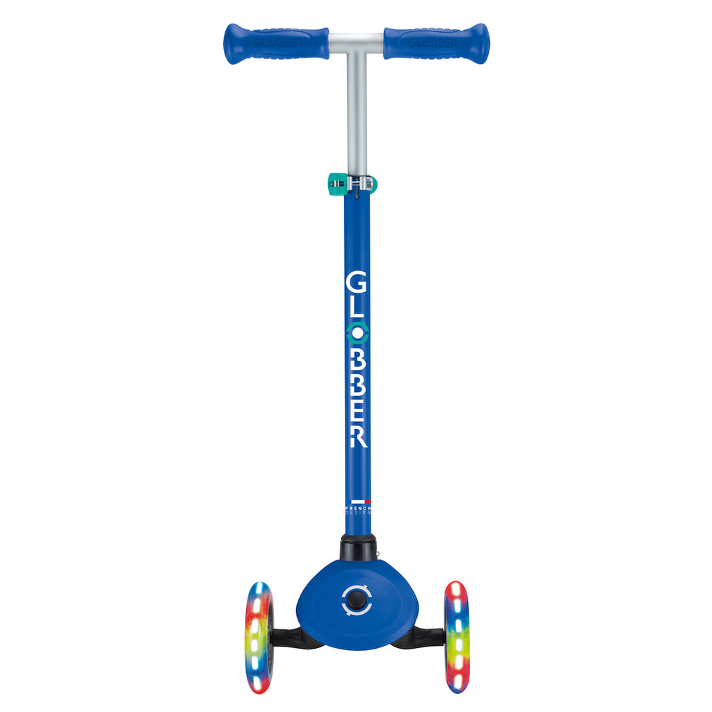 Globber-Primo-Lights-V2-Toddler-Scooter-Navy-Front