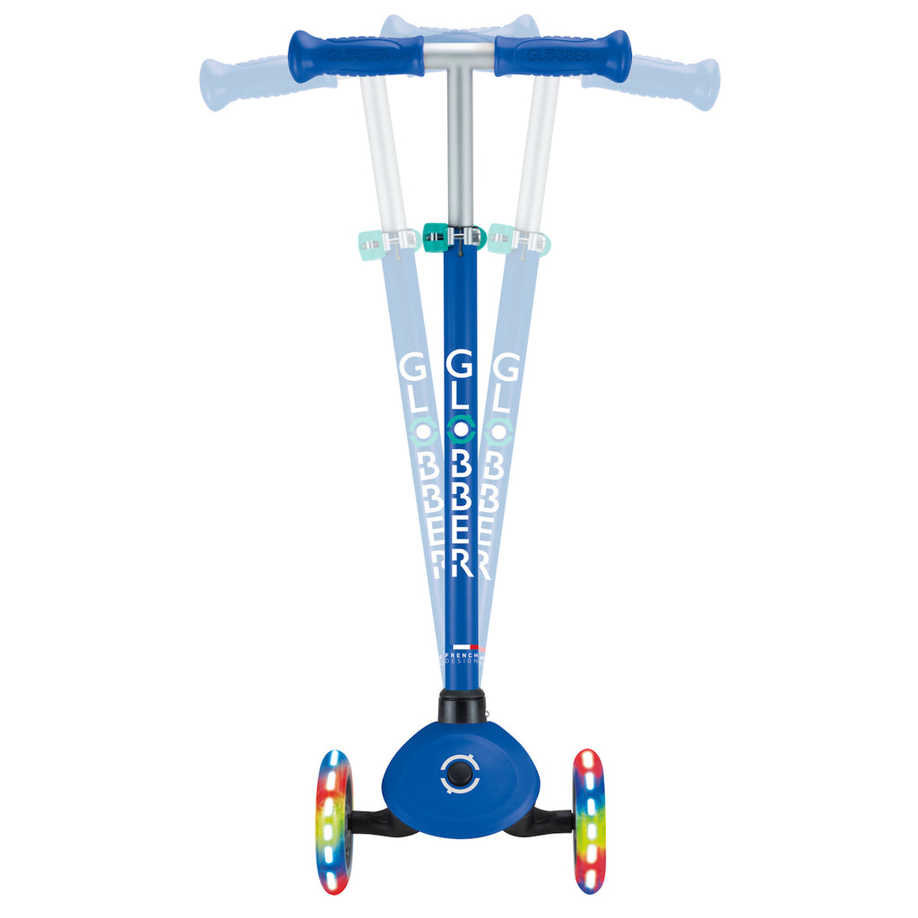 Globber-Primo-Lights-V2-Toddler-Scooter-Navy-Lean