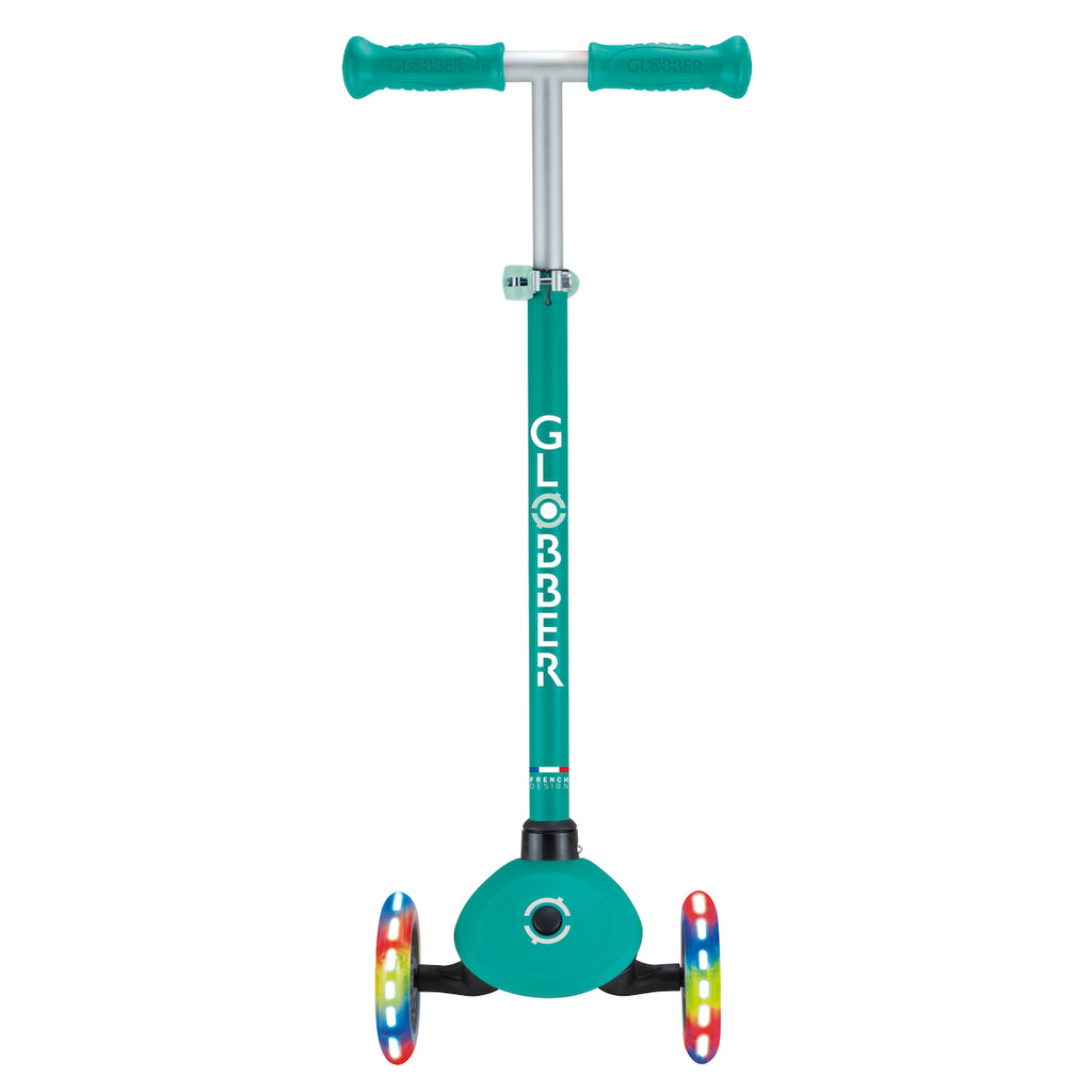 Globber-Primo-Lights-V2-Toddler-Scooter-Emerald-Front