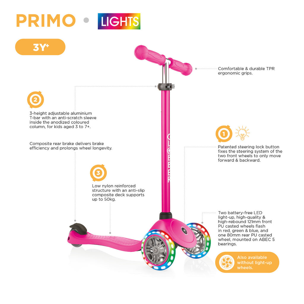Globber-Primo-Lights-V2-Toddler-Scooter-Features