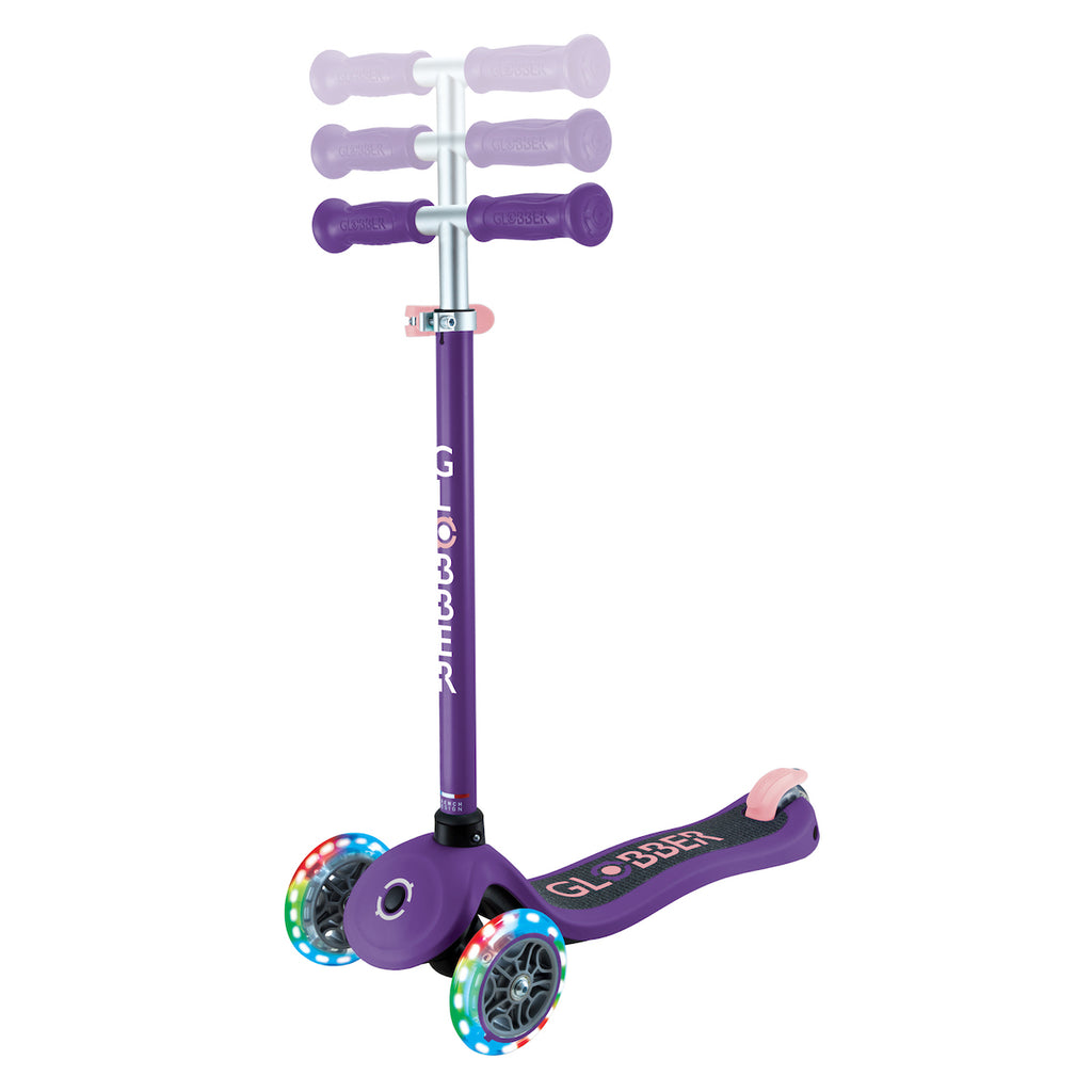 Globber-Primo-Lights-V2-Toddler-Scooter-Purple-Bar