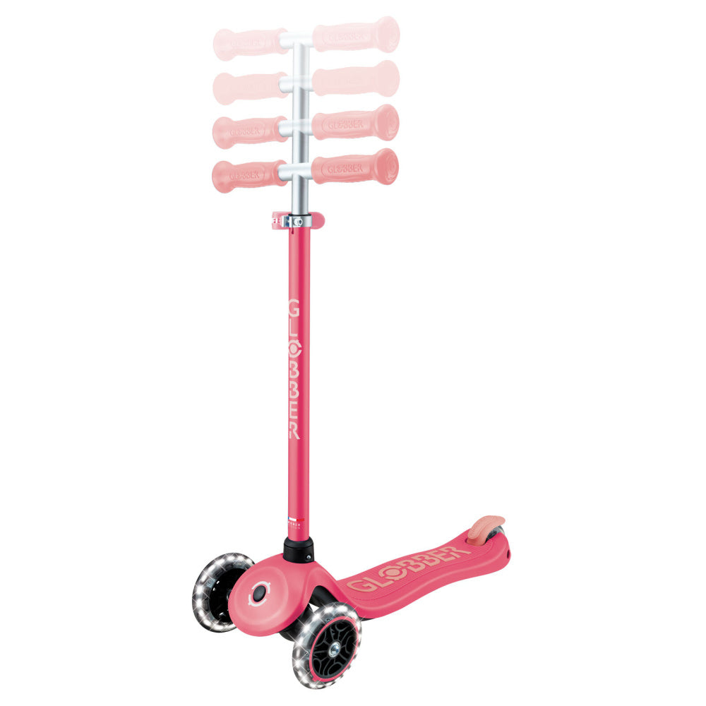 Globber-Primo-Plus-Glow-Lights-Pink-Bar-Adjust