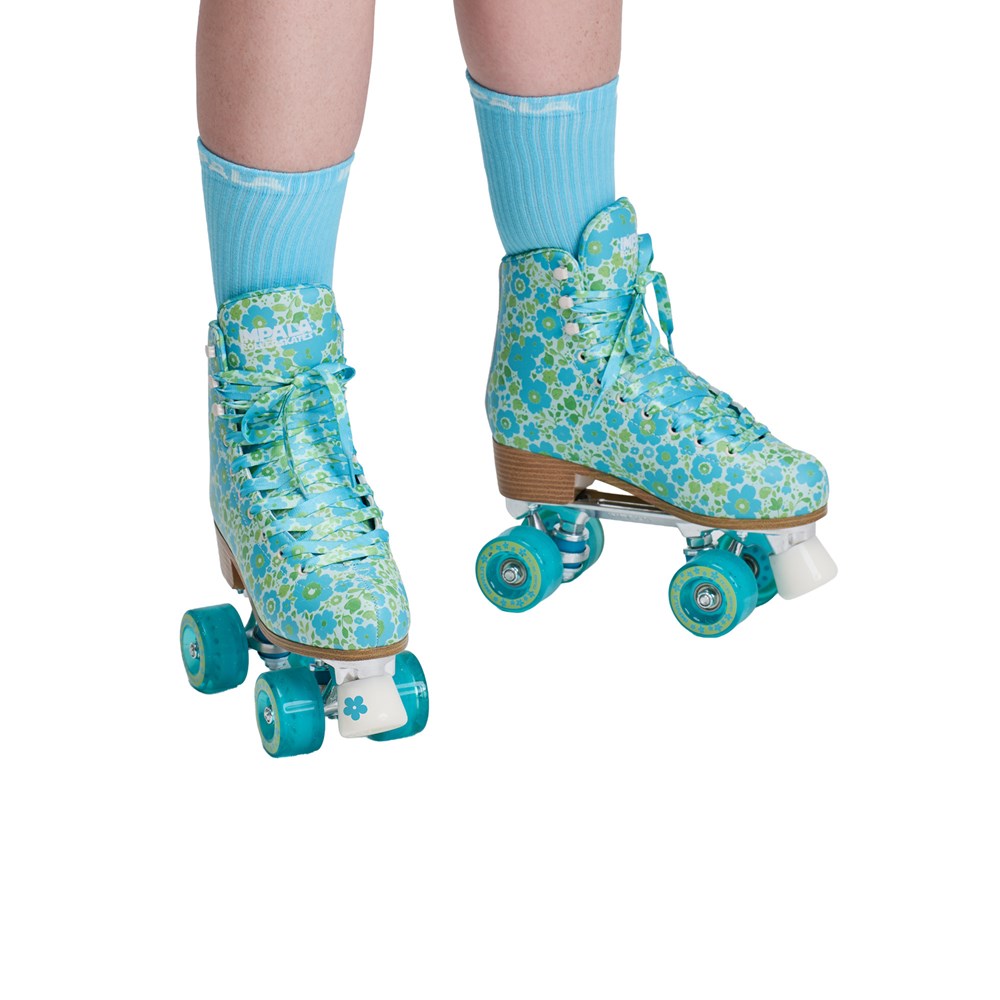 Impala-Roller-Skate-Ditsy-Blue-Wearing-View