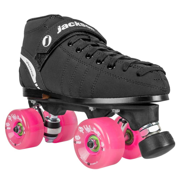 Jackson-VIP-Pulse-Lite-Roller-Skate-Package-Black-Boot-Pink-Wheels-Side-View