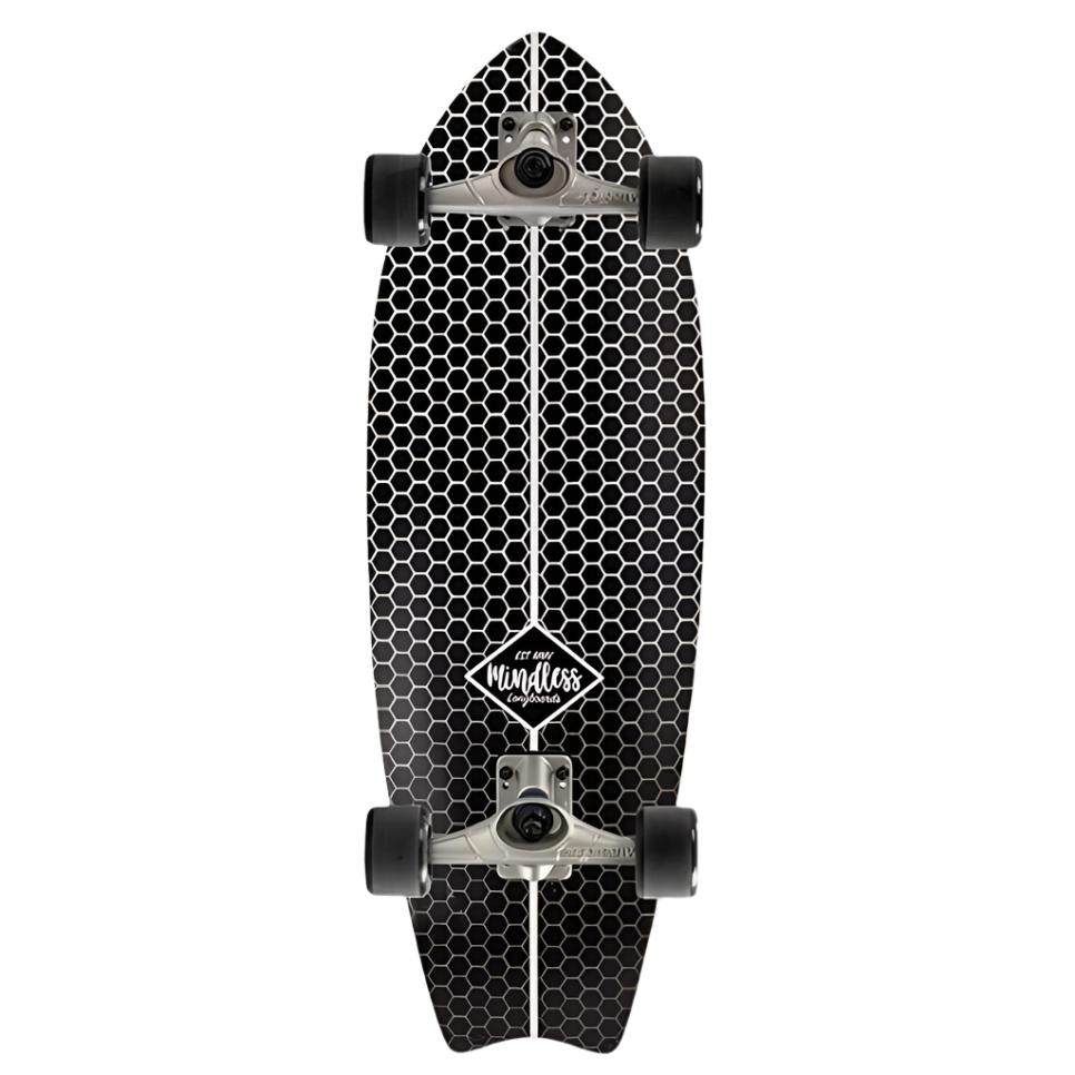 MINDLESS-Surf-Skate-Fish-Tail-Skateboard-Complete-Balck