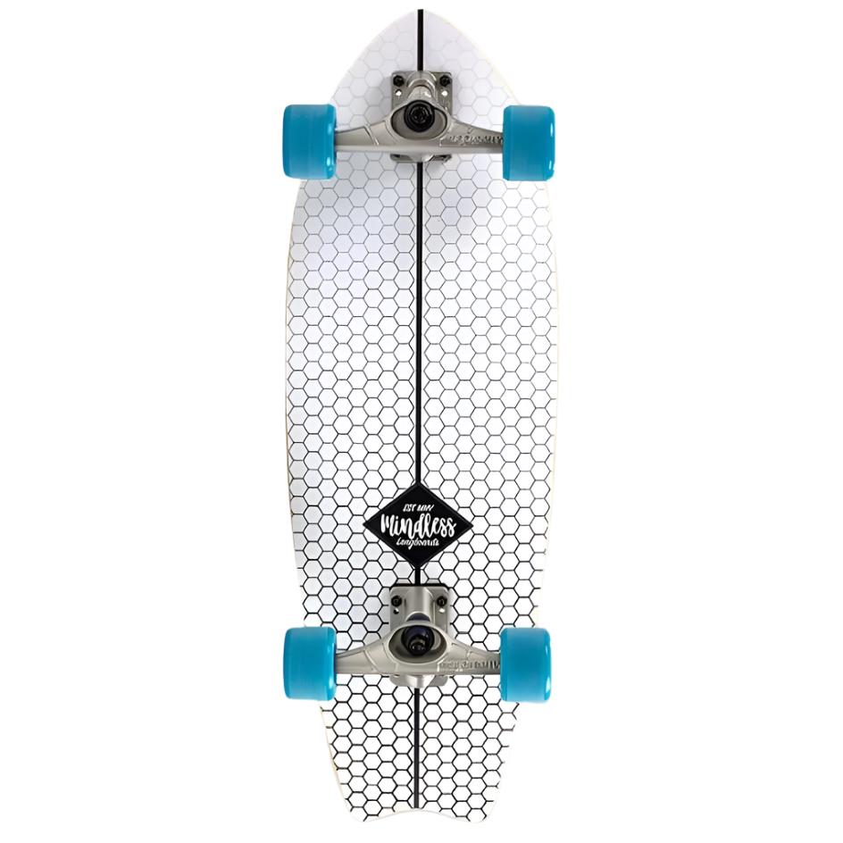 MINDLESS-Surf-Skate-Fish-Tail-Skateboard-Complete-White