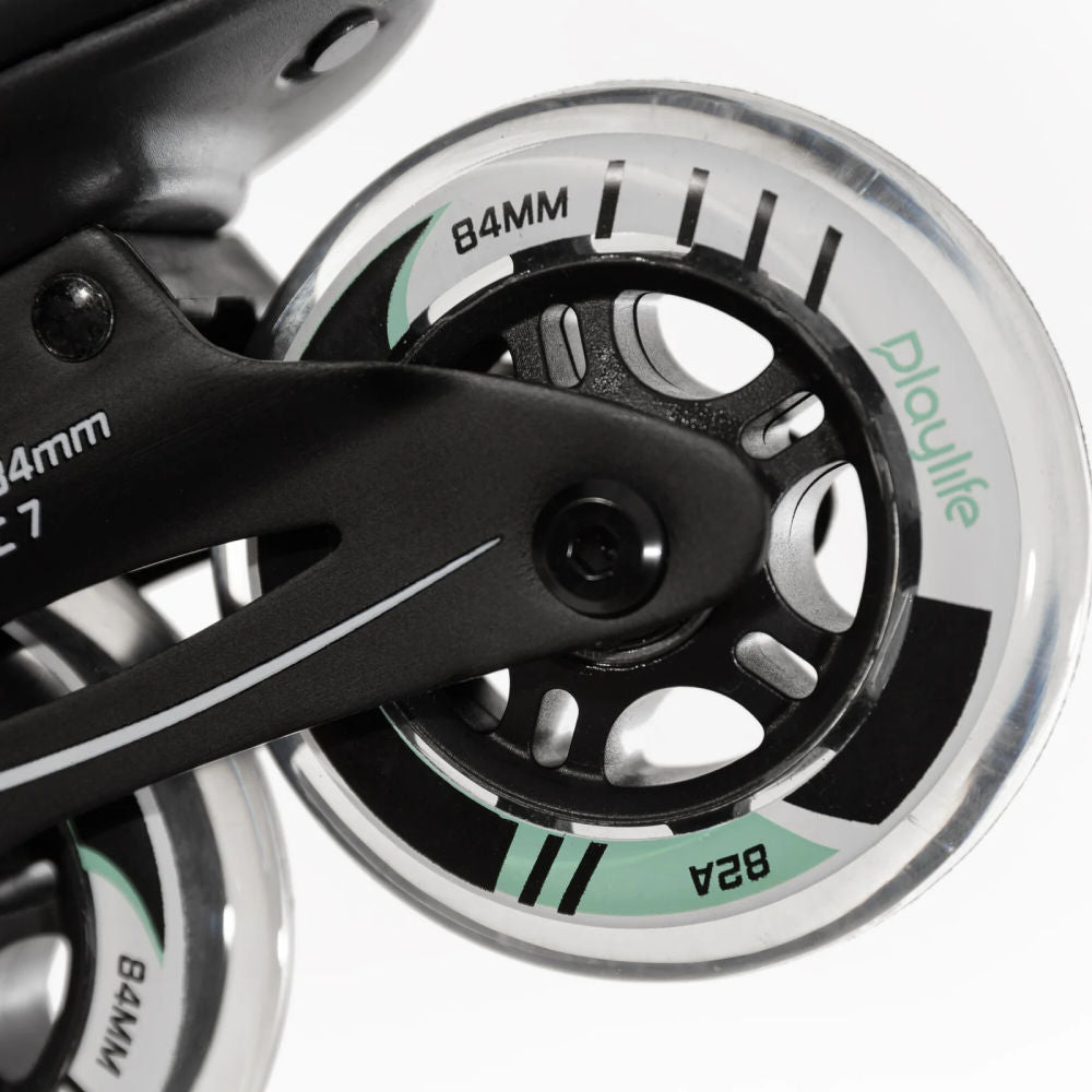 PlayLife-84-Flyte-Inline-Skates-Teal-Close-Up-Wheel