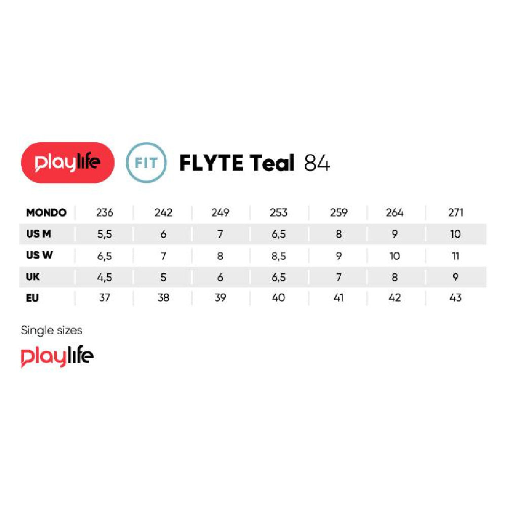 PlayLife-84-Flyte-Inline-Skates-Teal-Size-Chart