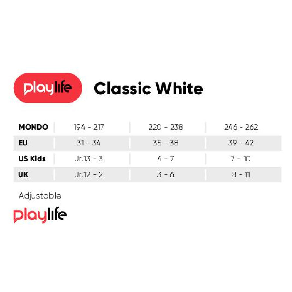 PlayLife-Classic-Size-Adjustable-Roller-Skates-White-Size-Chart