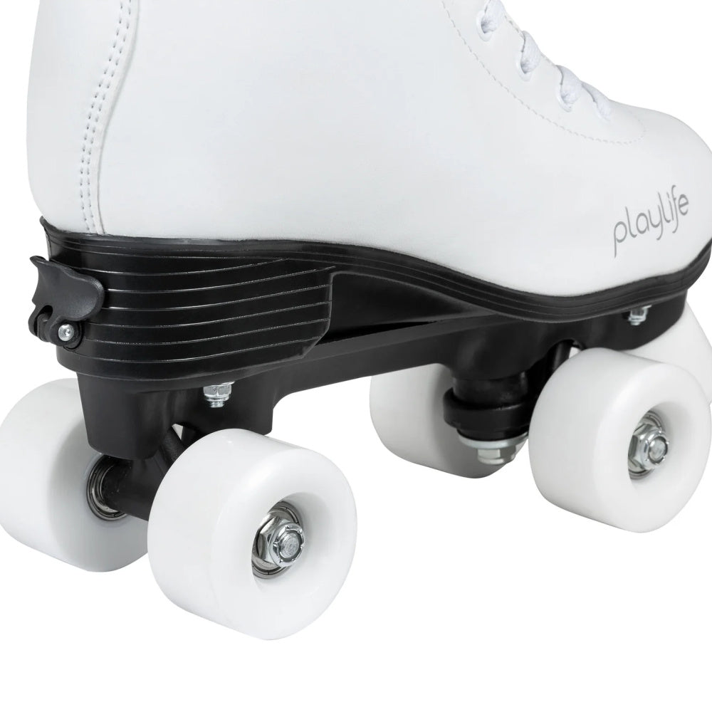 PlayLife-Classic-White-Adjustable-Roller-Skates-Rear-Side