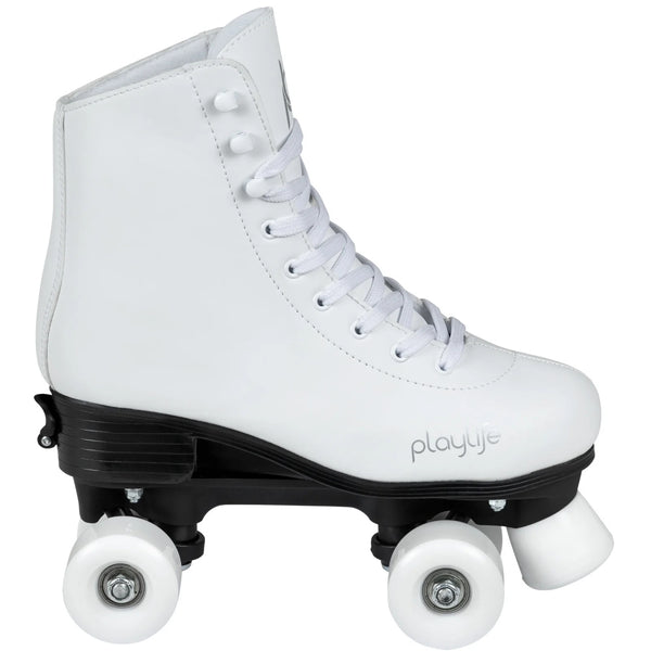 PlayLife-Classic-White-Adjustable-Roller-Skates-Side