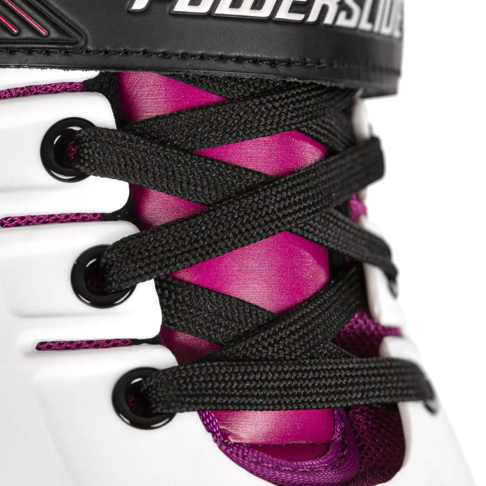 Powerslide-Phuzion-Universe-Adjustable-4-Wheel-Inline-Skate-Pink-Close-Up-Laces