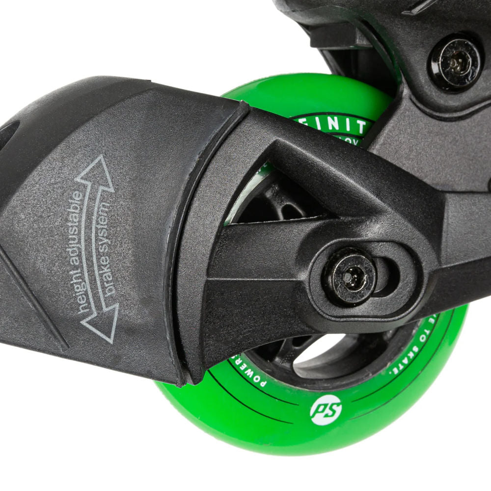 Powerslide-Phuzion-Universe-Adjustable-Inline-Skate-Green-Close-Up-Brake