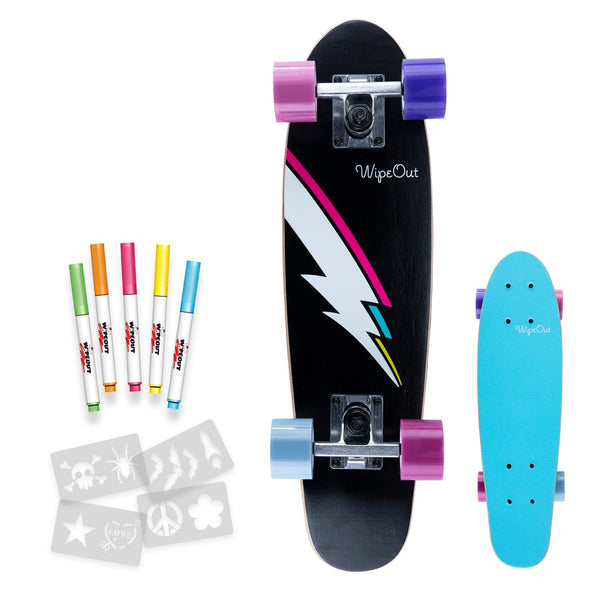 Triple-8-Wipeout-Lightning-Bolt-MINI-Skateboard-Complete
