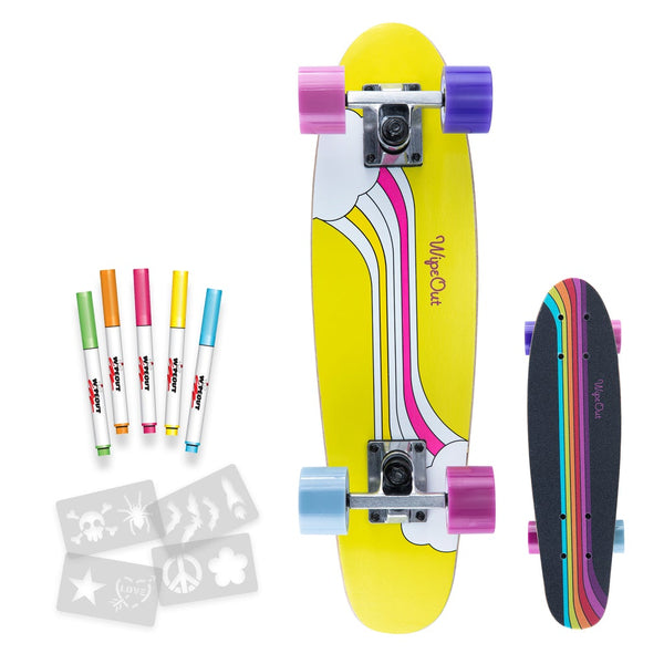 Triple-8-Wipeout-Rainbow-MINI-Skateboard-Complete
