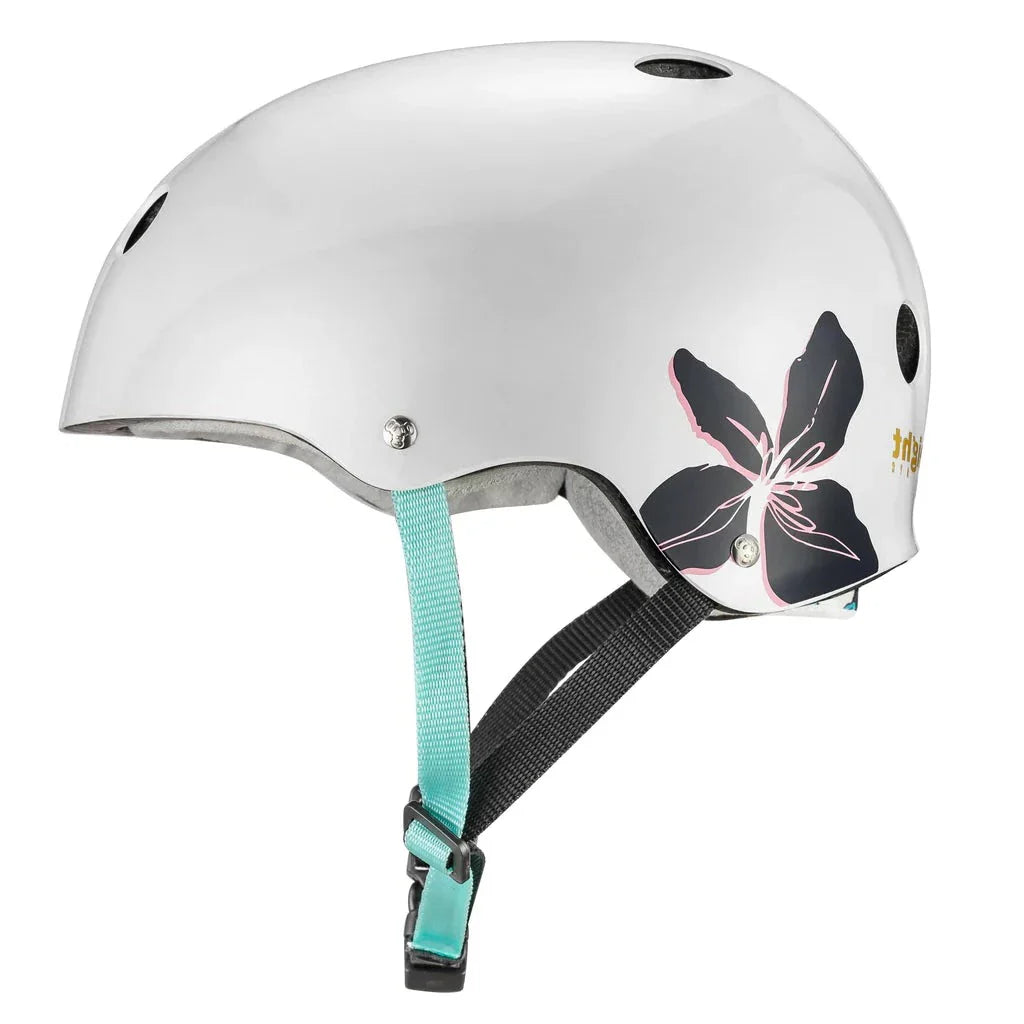 Triple 8 THE-Certified-Sweat-Saver-Helmet-Floral-Side