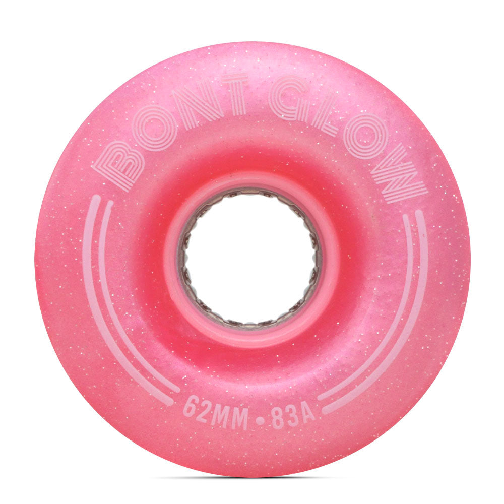 Bont-Glow-LED-Roller-Skate-Wheel-Cherry-Blossom-Pink-White-Logo