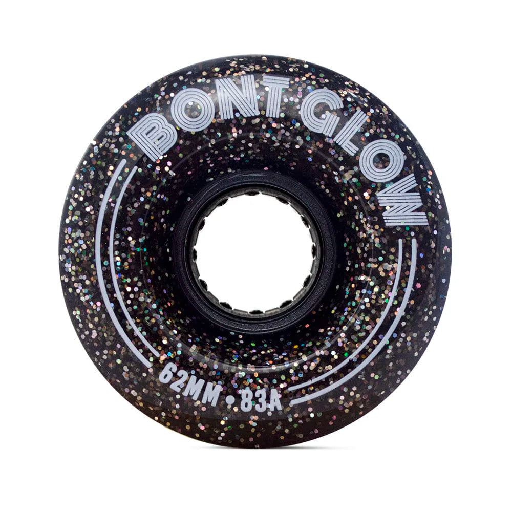 Bont-Glow-LED-Quad-Wheel-Obsidian-Black-Front-View-White-Logo